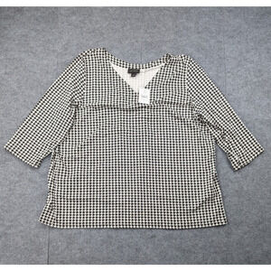 J Jill Wearever Collection Top Womens Large Houndstooth Career Capsule Wardrobe